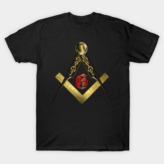 Masonic Square and Compass T-Shirt by geodesyn